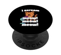Rocking Funny Cat I Scream Meow Meow Meow PopSockets Adhesive PopGrip