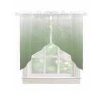 Rocking Giraffee Sage Green Ombre Swag Valances for Windows Sage Green and White Gradient Semi Sheer Valance Curtains Voile Swags Topper Curtain for Kitchen Living Room Bedroom, 2 Panels, 36x36 Inch