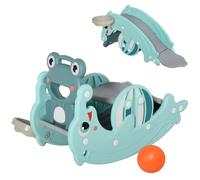Rocking Horse 3-in-1 HDPE Green 72x34x47cm Portable Slide Hoop Ages 3-5 Indoor