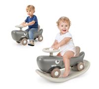 Rocking Horse 3 in 1 Ride On Sliding Car With Balance Board & Wheels Gymax Dark Grey One Size