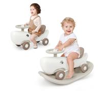 Rocking Horse 3 in 1 Ride On Sliding Car With Balance Board & Wheels Gymax White One Size