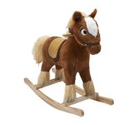 Rocking Horse & Animal Toy with Sound - Unicorn, Elephant, Donkey & Horse Designs - Soft Plush Rocker for Babies 9 Months+ | Develops Motor Skills & Sensory Play - Safe Wooden Base (Maple Horse)