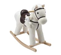 Rocking Horse & Animal Toy with Sound - Unicorn, Elephant, Donkey & Horse Designs - Soft Plush Rocker for Babies 9 Months+ | Develops Motor Skills & Sensory Play - Safe Wooden Base (Marshmallow Horse)