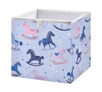 Rocking Horse Cube Storage Boxes 28x28x28 cm Square Bins Collapsible Cube Box Organiser for Organising Clothes