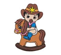 Rocking Horse Embroidered Cowboy Horse Patch for Iron-On or Sew On Iron-On Patch Pony Iron-On Patch Children Baby Sheriff Iron-On Clothes Iron-On Patch Size 5.0 x 7.7 cm
