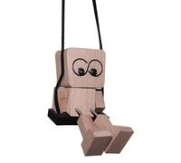 Rocking Ornament for Car Rear View Mirror - Decoration for the Vehicle Interior with Wooden Figures Pendant, Motor Vehicle Rear View Mirror Decoration, for Passenger Cars Trucks SUVs Minivans