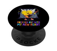 Rocking Out With My New Heart Design - Cute Guitar Heart PopSockets Adhesive PopGrip