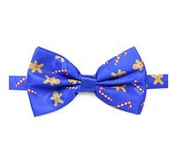 Rocking Party Christmas Bow Ties Xmas Novelty Office Party Secret Santa Family Fun (Choose) (Gingerbread Man - Blue)