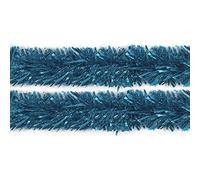 Rocking Party Christmas Tree Tinsel Metallic Traditional Hanging Decoration Xmas - Aqua Blue (4 Metre)