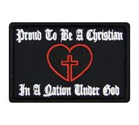 Rocking Planet Proud to Be A Christian in A Nation Under God Patch Embroidered Badge Biker Applique Fastener Hook & Loop Emblem