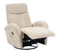 Rocking Recliner Chair DANAE Swivel Chenille Light Beige