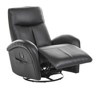 Beliani Rocking Recliner Chair Danae Swivel Faux Leather Black