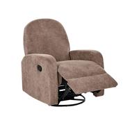 Rocking Recliner Chair FEBE Swivel Fabric Brown