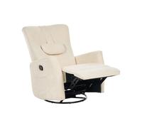 Rocking Recliner Chair REA Swivel Chenille Light Beige