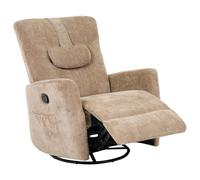 Rocking Recliner Chair REA Swivel Chenille Light Brown