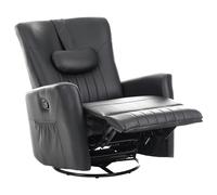 Rocking Recliner Chair REA Swivel Faux Leather Black