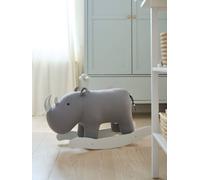 Rocking Rhinoceros grey light solid with design