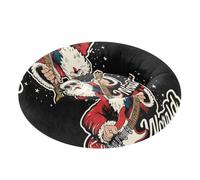 Rocking Santa Christmas Pet Dog Beds Calming Anti Anxiety Kitten Beds for Extra Small Size Pets Supplies S