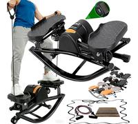 Rocking Stepper Side To Side Rock Stepper Exercise Machine Lhanel With Resistance Bands&Led Display, Low-Impact Home Workout Machine For Knees Joints Legs BodyBlack,SETS