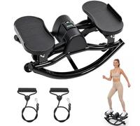 Rocking Steppers for Exercise at Home, Motion Stair Stepper with Resistance Bands for Full Body Workout, Aerobic Workout Machine Fitness Equipment