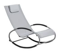 Beliani Modern Sun Lounger Fabric Grey Campo