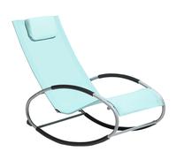 Beliani Rocking Sun Lounger Campo Metal Light Blue