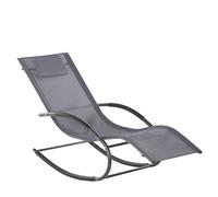 Beliani Steel Rocking Sun Lounger Grey CARANO II, Grey