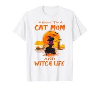 Rocking The Cat Mom and Witch Life Abyssinian Cat Halloween Value Graphic T-Shirt, Men, White, S