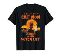 Rocking The Cat Mom Witch Life Siamese Cat Halloween Value Graphic T-Shirt, Men, Black, S