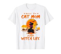 Rocking The Cat Mom Witch Life Siamese Cat Halloween Value Graphic T-Shirt, Men, White, M