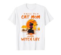 Rocking The Cat Mom Witch Life Sphynx Cat Halloween Value Graphic T-Shirt, Men, White, S