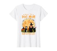 Rocking The Dog Mom Witch Life Brittany Spaniel Halloween Value Graphic T-Shirt, Women, White, S