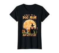 Rocking The Dog Mom Witch Life Yorkshire Terrier Halloween Value Graphic T-Shirt, Women, Black, S