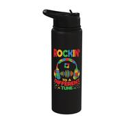 Rocking to A Different Tune Puzzle Support Autism Awareness Stainless Steel Insulated Water Bottle