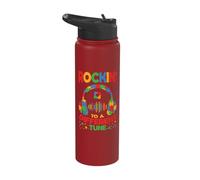 Rocking to A Different Tune Puzzle Support Autism Awareness Stainless Steel Insulated Water Bottle