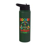 Rocking to A Different Tune Puzzle Support Autism Awareness Stainless Steel Insulated Water Bottle