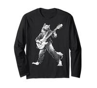 Rocking Wolf with Guitar Rock and Roll Vintage Rock Music Long Sleeve T-Shirt