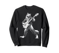 Rocking Wolf with Guitar Rock and Roll Vintage ROCK Music Sweatshirt