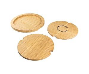 Rockingham Forest MCB-5036 Deluxe Bamboo 5-in-1 Round Multi-Board Set, 36cm Diameter