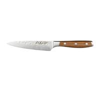 Rockingham Forge Ashwood 12.5cm Utility Kitchen Knife - Ultra-Sharp German Stainless Steel Blade - Professional Chef Non-Stick Hammered Finish - Durable Full Tang Natural Wood Handle