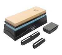 Rockingham Forge Ceramic Combination Whetstone Sharpening Kit - 2-in-1 Coarse/Medium 400/1000 Grit Whetstone, Guide Rails, Sharpening Stand & Levelling Stone- Professional Knife Sharpening Set