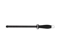Rockingham Forge CS-16265C Straight Black Ceramic Sharpening Rod with End Cap and Plastic Handle, 25cm, 10” Steel