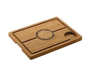 Rockingham Forge Deluxe Spiked Bamboo Wooden Carving Board with Spikes, Juice Grooves & Reservoir - Non-Slip Cutting Board for Meat, Roasts & Joints 48 x 36cm