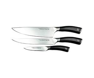 Rockingham Forge Equilibrium 3 Piece Kitchen Knife Set, Including 20cm Chef's Knife, 20cm Carving Knife, 10cm Paring Knife, Premium German Stainless Steel