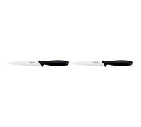 Rockingham Forge Essentials 8007 Range Lightweight Stainless Steel 5” Utility Knife with Black Handle, Individually Carded (Pack of 2)
