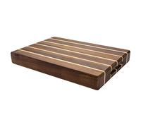 Rockingham Forest WB-53525CR Extra Thick Multi-Wood Rectangular Chopping Board, Carbonized Acacia & Rubber, Brown