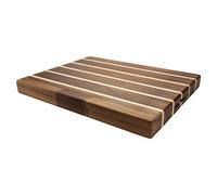 Rockingham Forge Extra Thick Multi-Wood Rectangular Chopping Board, Carbonized Acacia & Rubber Wood, 45 x 35 x 4.5 cm