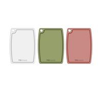 Greenworks Set of 3 Chopping Boards Recycled Plastic 37x28cm Pink Green White