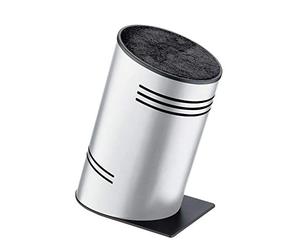 Rockingham Forge Pro-Balance Contemporary Universal Knife Block with Compressed Fibre Inserts, Metallic Silver