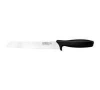 Rockingham Forge Range 20cm Serrated Bread Knife - Lightweight Sharp Stainless Steel Kitchen Knives with Black Handle